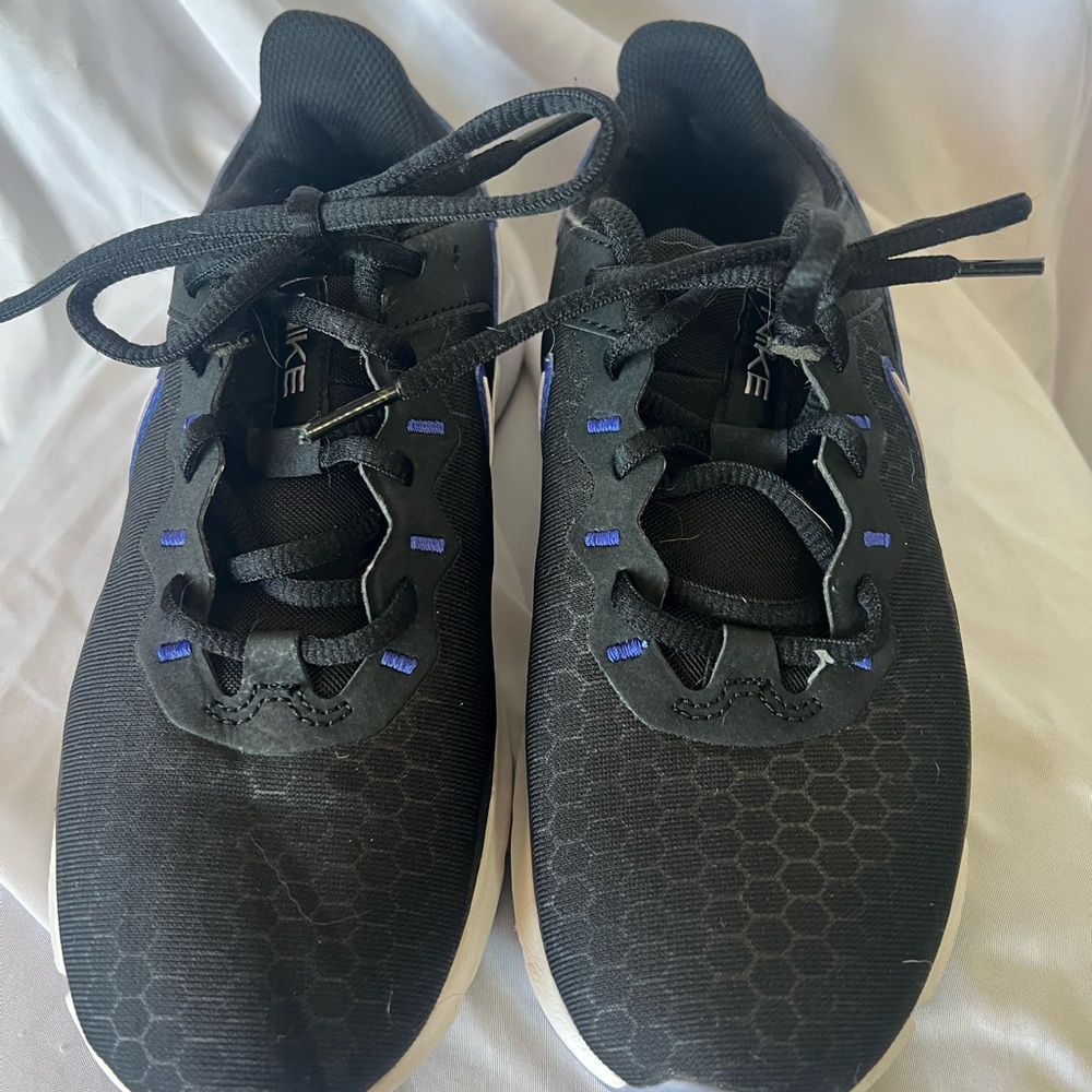 Nike Black Sneakers with Blue Highlights